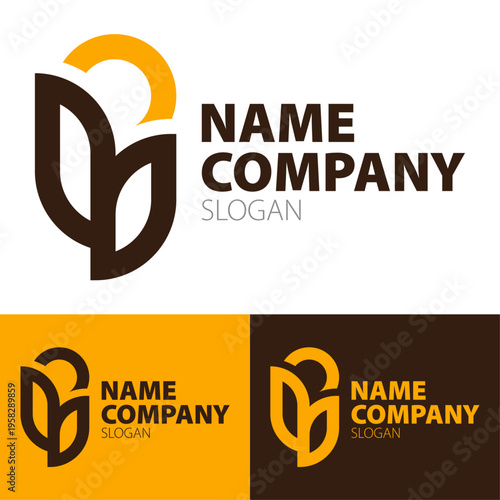 Design logo abstrait écologique symbole feuille et nature style minimal professionnel