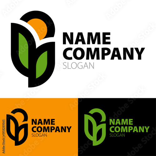 Design logo abstrait écologique symbole feuille et nature style minimal professionnel