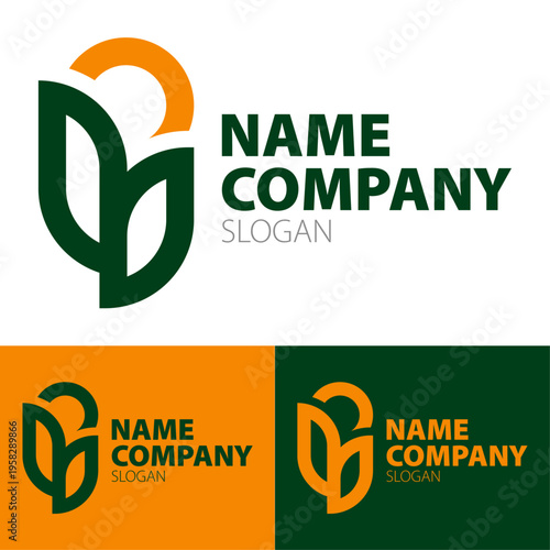 Logo vectoriel moderne écologique avec symbole naturel design abstrait minimal