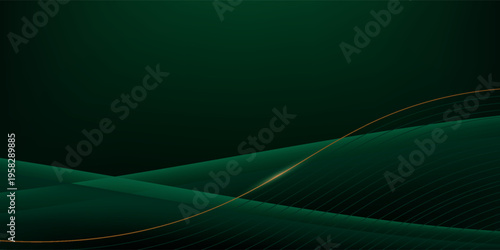 green abstract background design with elegant golden elements vector illustration