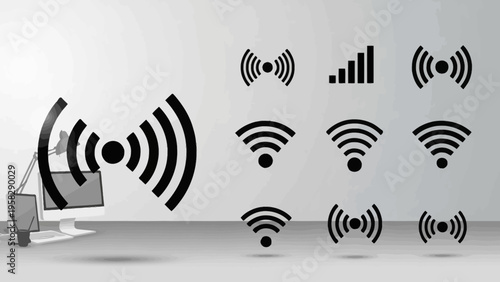 Genetic code icons in monochrome dna double helix and chromosome symbols