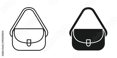 Messenger Bag Icon Set Commercial Use