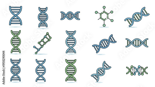 Abstract dna helix illustrations for science and research concepts