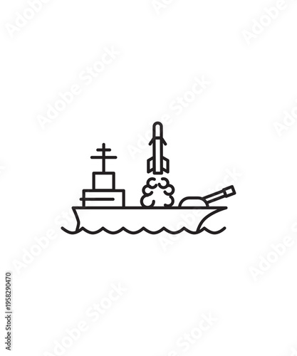 battle ship icon, vector best line icon.