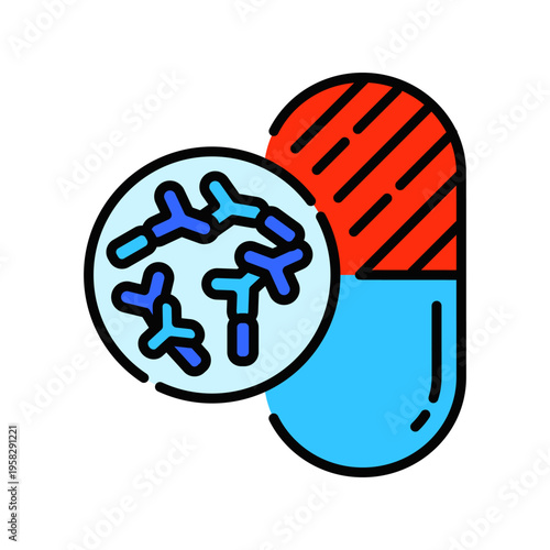 Probiotics Icon Professional UI Symbol for Beneficial Bacteria Supplements