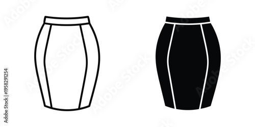 Pencil Skirt Icon Fashion Design Element