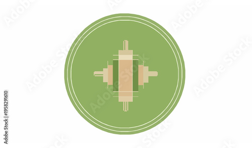 Minimal cricket pitch icon vector top view field design illustration