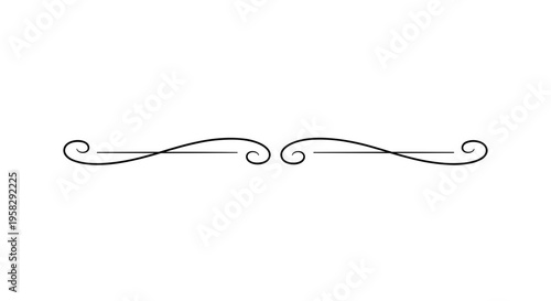 Decorative ornate divider with elegant swirls on white background  