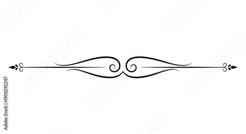 Ornamental decorative border design in black and white style  