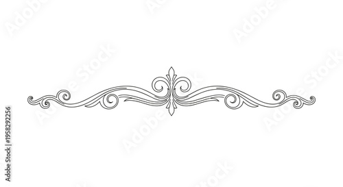 Decorative vintage floral border in elegant silver design  