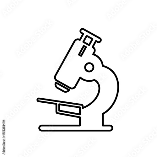 顕微鏡の線画アイコン