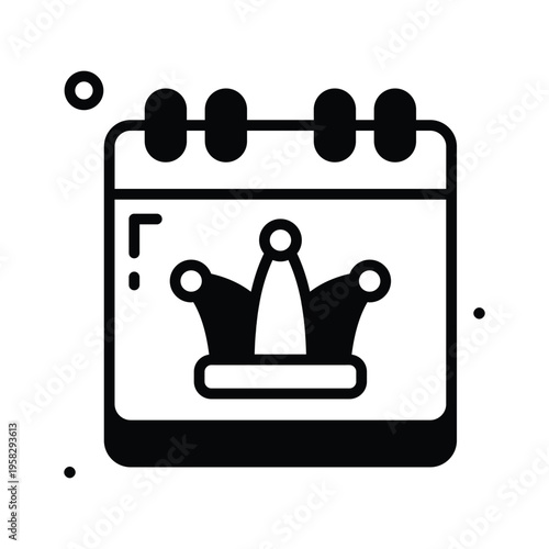 Modern glyph icon representing april fools day celebration calendar