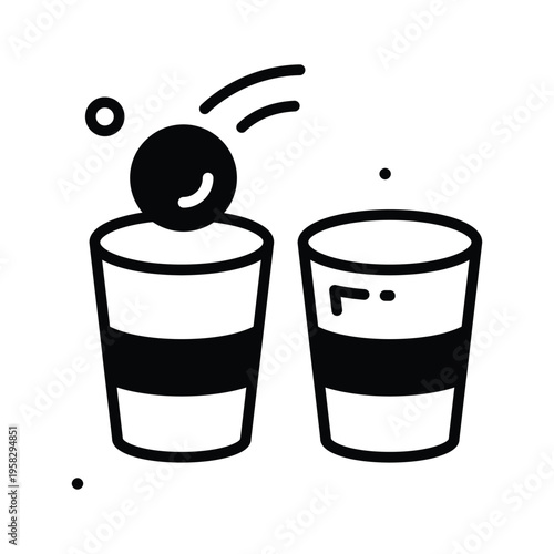 A captivating glyph icon representing beer pong party game