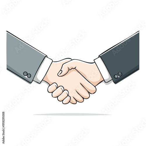 Business partners sealing a deal with a firm handshake illustration