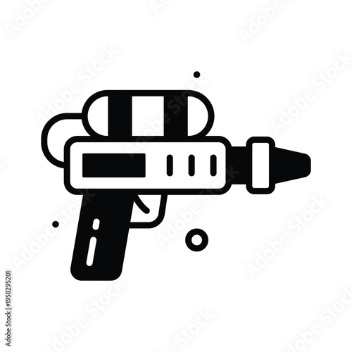 Easy to edit glyph icon of water gun splash toy