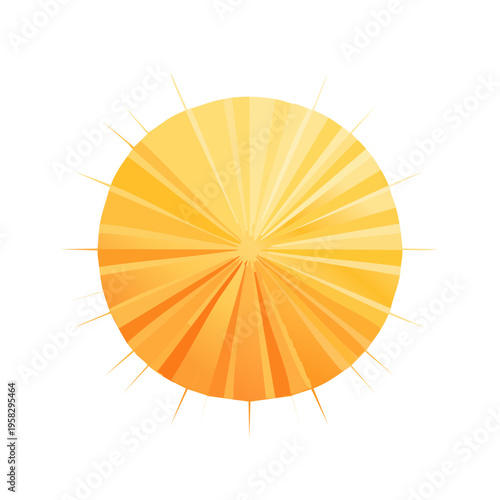 Radiant Orange and Yellow Sunburst Illustration With Sharp Rays