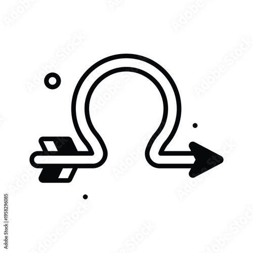 Easy to edit glyph icon of arrow headband prank accessory