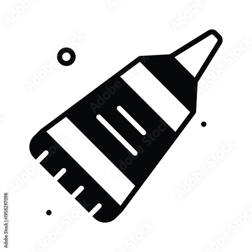 A modern glyph icon of glue bottle adhesive tool