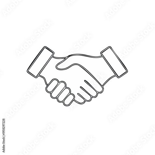 Handshake icon, symbol of agreement, partnership, and trust