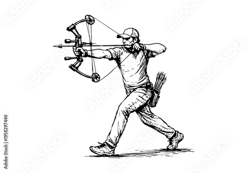 Archery hand drawn simple sketch vector illustration
