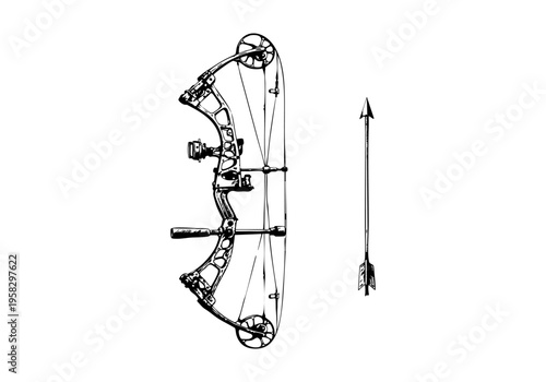 Archery hand drawn simple sketch vector illustration