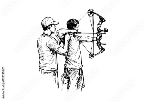 Archery hand drawn simple sketch vector illustration