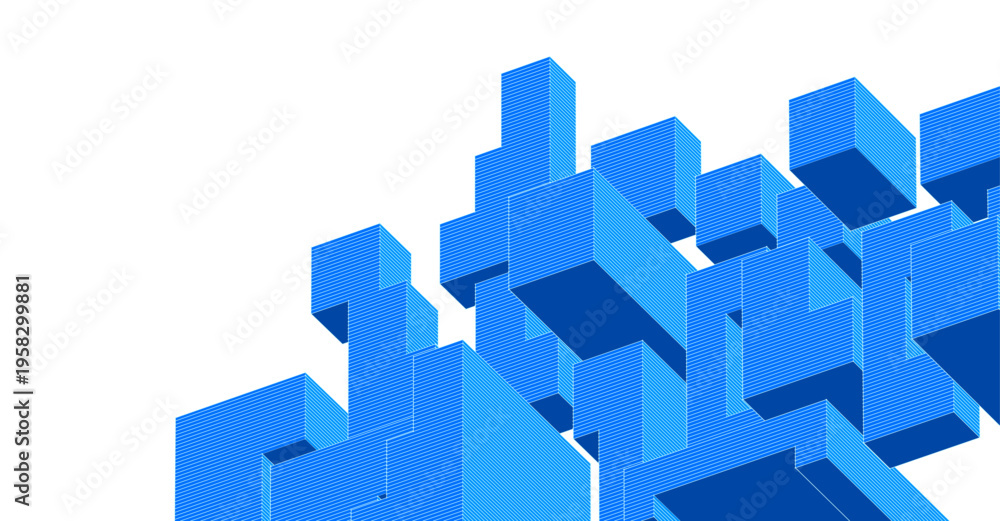 Fototapeta premium abstract architecture modular construction 3d