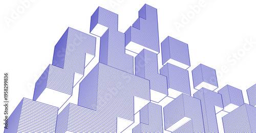 abstract architecture modular construction 3d