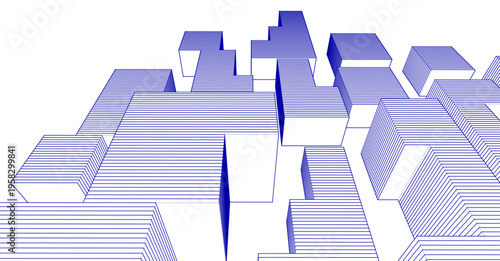 abstract architecture modular construction 3d