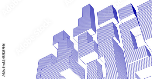 abstract architecture modular construction 3d