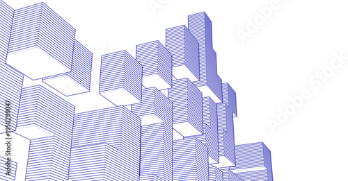 abstract architecture modular construction 3d