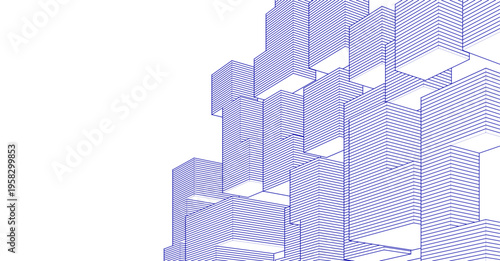 abstract architecture modular construction 3d