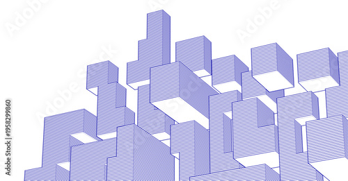 abstract architecture modular construction 3d