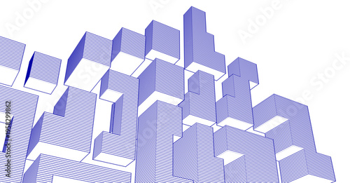 abstract architecture modular construction 3d