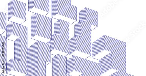abstract architecture modular construction 3d