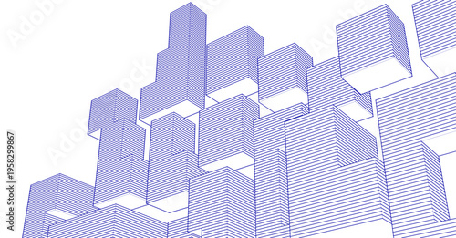 abstract architecture modular construction 3d