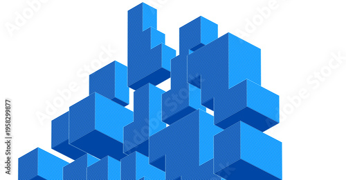 abstract architecture modular construction 3d