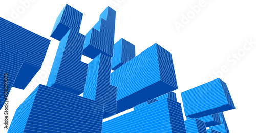 abstract architecture modular construction 3d