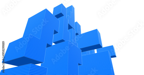 abstract architecture modular construction 3d