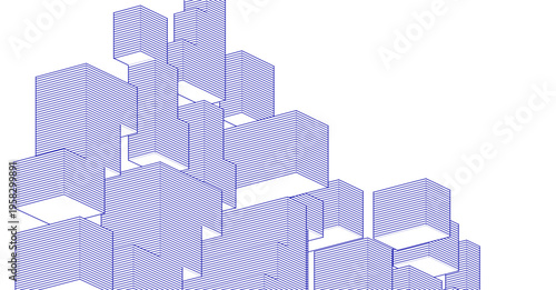 abstract architecture modular construction 3d
