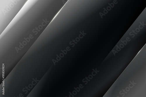 漆黒の背景に鋭い光が走るダークメタリックな抽象デザイン クールで高級感のあるテクノロジー背景