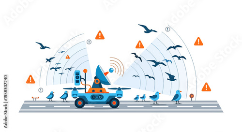 Autonomous Robot Deterring Birds from Roadway.