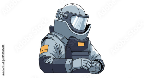 Bomb Disposal Suit Illustration.