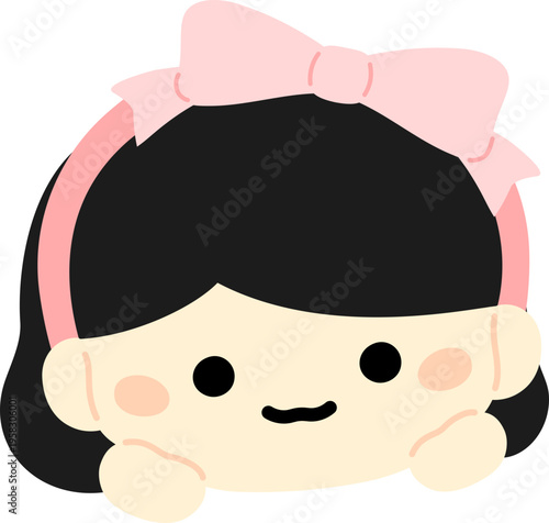 리본 머리띠 아이 얼굴