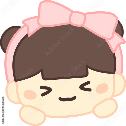리본 머리띠 아이 얼굴