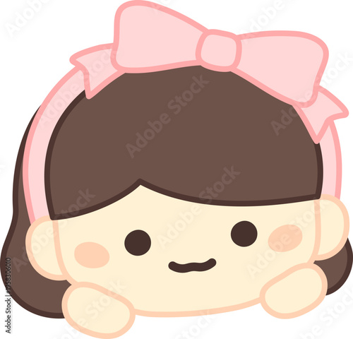 리본 머리띠 아이 얼굴