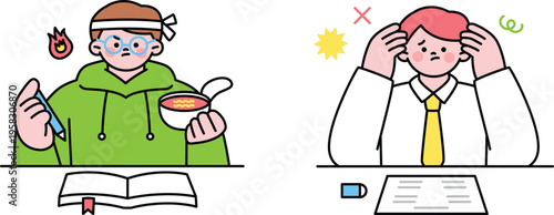 Contrast between traditional and modern learning challenges depicted through illustrations