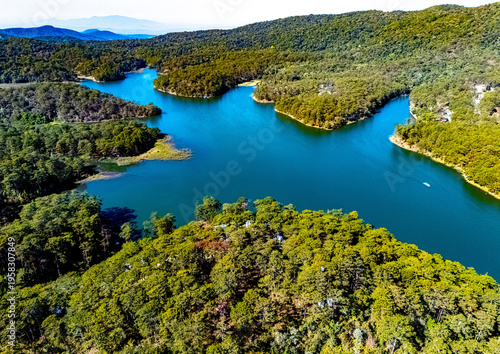 Bild auf Leinwand Aerial view of Tuyen Lam Lake, near Da Lat city, Vietnam