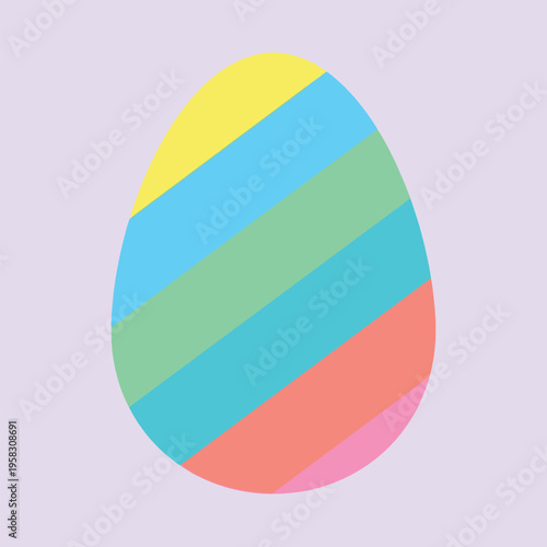 Colorful Easter egg with stripes 1.