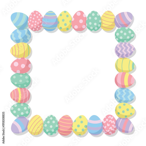 Colorful Easter Eggs Border Frame.